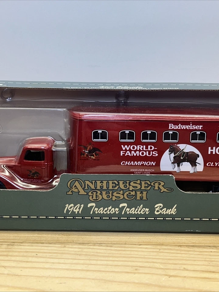 Ertl 1:43 Anheuser-Busch 1941 Tractor Trailer Die Cast Metal Locking Coin Bank - Image 3 of 4