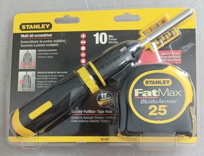 Stanley 25 ft. FATMAX Blade Armor Tape Measure & 10 Piece Screwdriver Set