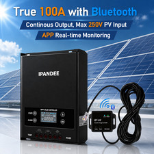 MPPT BATTERY CHARGE CONTROLLER 250V 100A BLUETOOTH SOLAR PANEL 12V/24V/48V 5200W