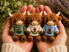 Scottish Thistle Highland cow Knitting Pattern Bundle With Clothes DK Printed