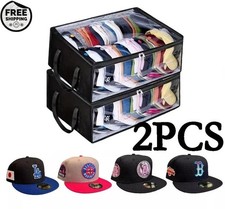 1/2PCS Hat Storage Dust Bag Baseball Hat Cap Organizer Clear Rack Zipper Black
