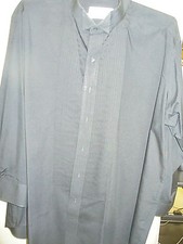 Formal Black Wing Tip Shirt - Pleated - 77740