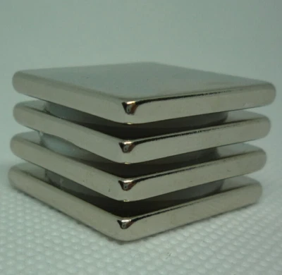 ROCKRIDGE Neodymium Block Magnets (4Pk) 1 inch x 1 x 1/8 - (SQUARE) - Higher N50 Power