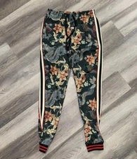 G Style USA Floral Dragon Sweatpants Size Large Cotton Blend