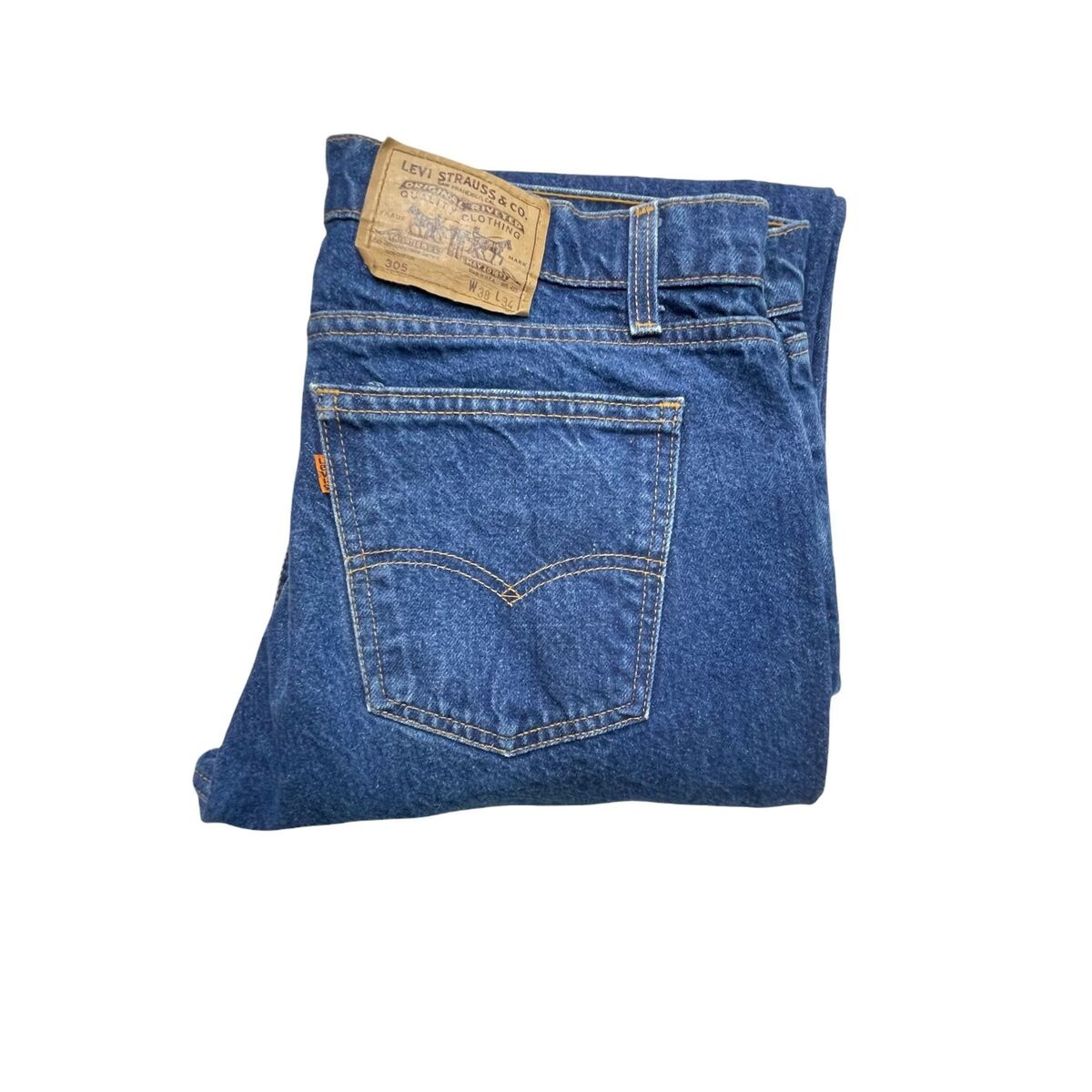 Vintage Levis 305 Jeans, Medium Wash, Orange Tab, Made in Vintage Levis 305 Jeans, Medium Wash, Orange Tab, Made in