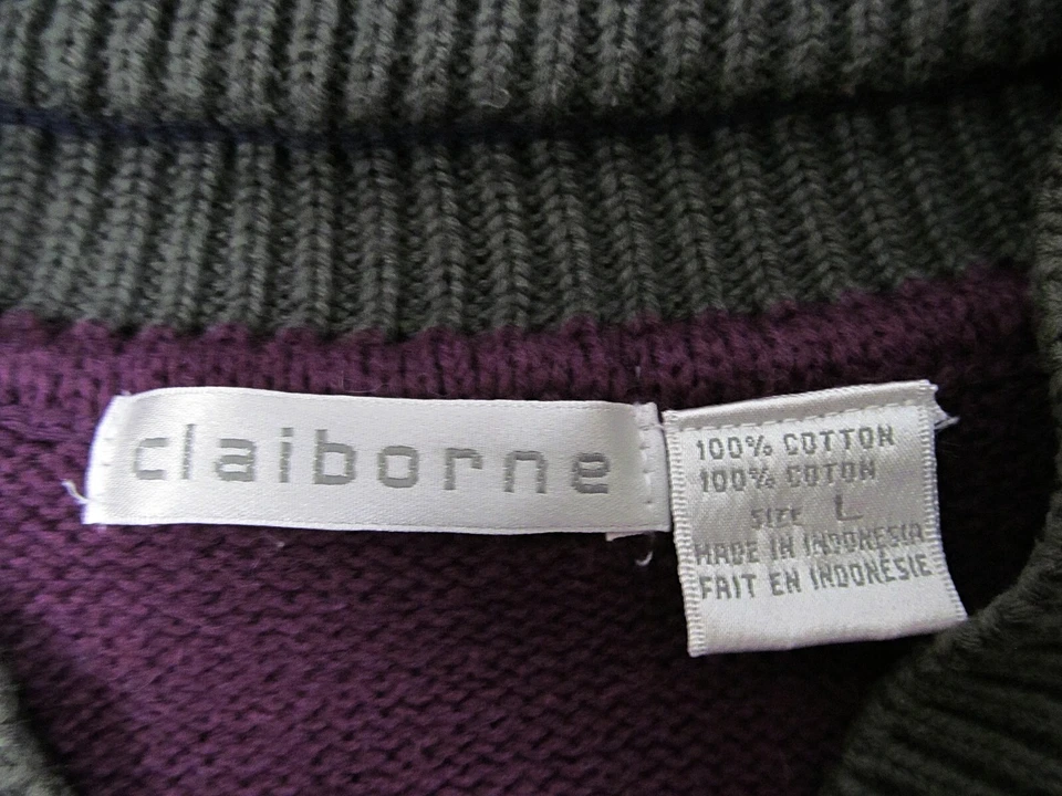 Suéter Vintage Tenis Cricket Para Hombre Talla L Púrpura Tejido Cuello en V Preppy Foto 3 de 4