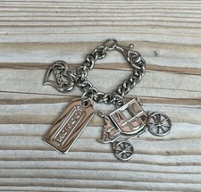 New, Nickel Vintage Coach carriage keyfob bag purse charm