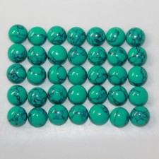 Turquoise 5mm Flat Back Cabochon Round Loose Gemstone s 