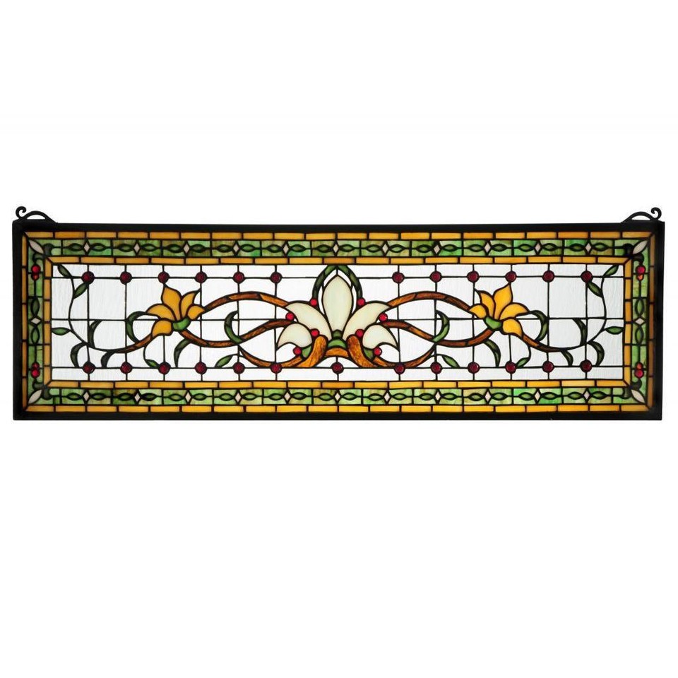 Saffron Fairytale Transom Stained Glass Window Panel n/a Multicolor