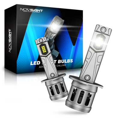 NOVSIGHT H1 LED Headlight Bulbs High/Low Beam 6500K 20000LM Super Bright Lamp 2x