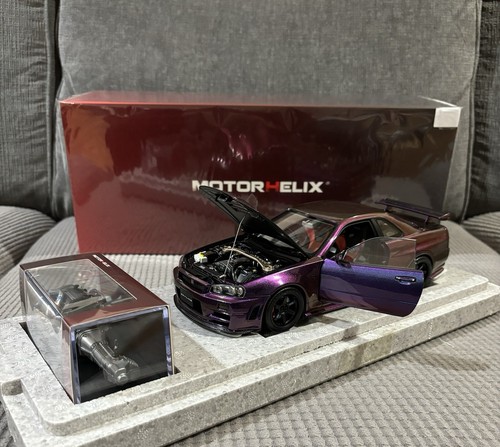 1/18 MotorHelix Nissan Skyline R34 GT-R Nismo Midnight Purple Diecast Limited - Picture 2 of 24