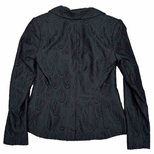 NWT Lilly Pulitzer Two Tone Feather Lace Campbell Blazer Black Blue Size 0 - Picture 2 of 9