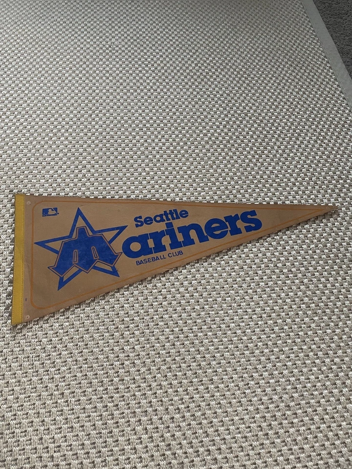 Vintage Brown Seattle Mariners Flag 29x12 Inches  - Image 2 of 4