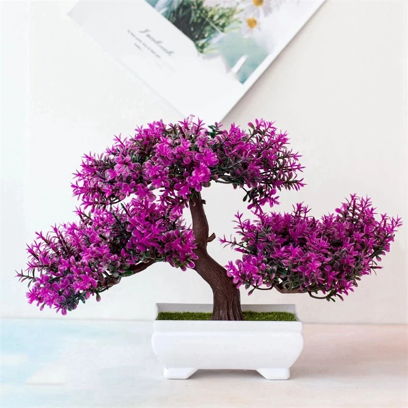 Artificial Plants Bonsai Small Tree Pot Plant Flowers Potted Faux Bonsai-image