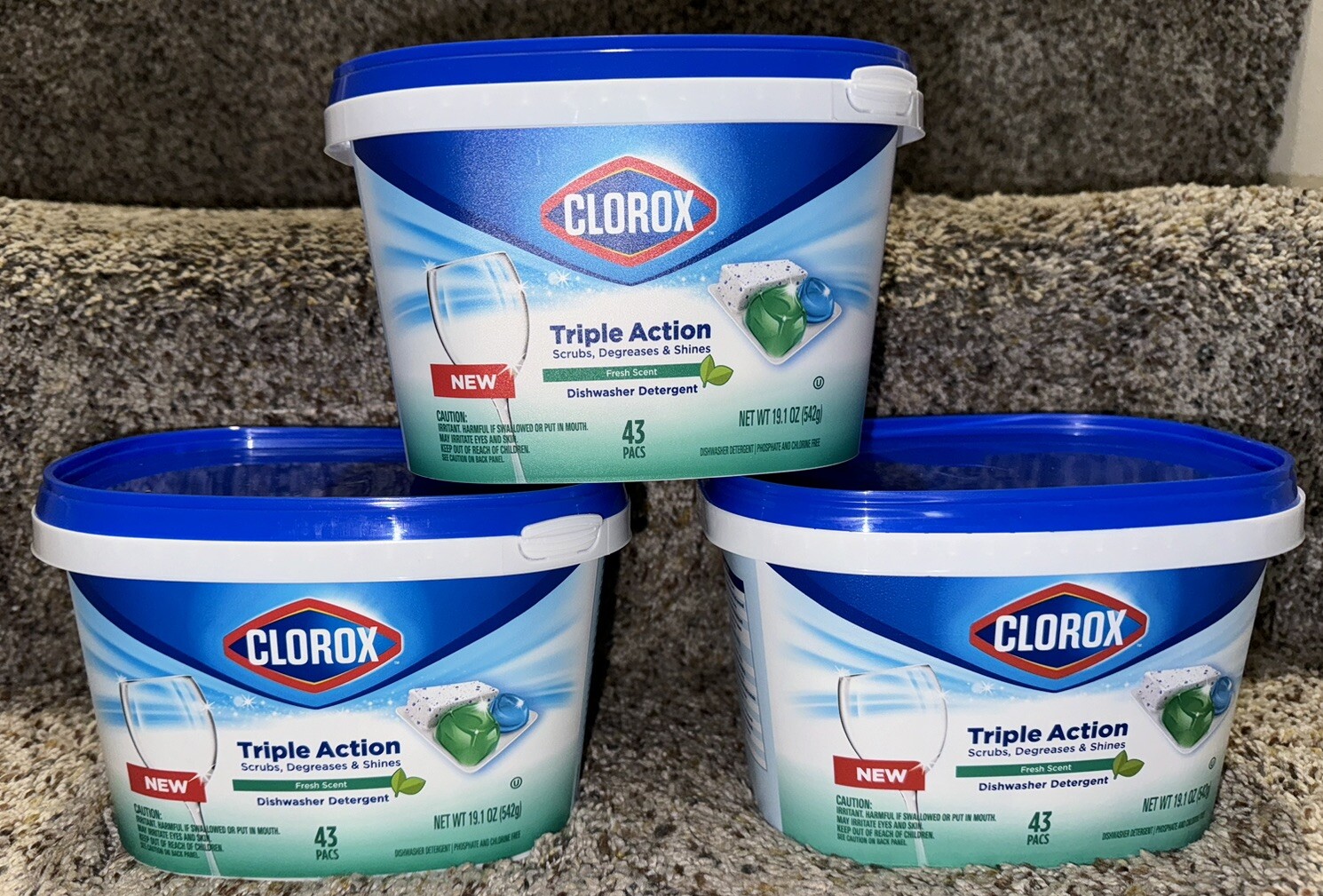 Clorox Triple Action Dishwasher Detergent Pods Fresh Scent129 Total