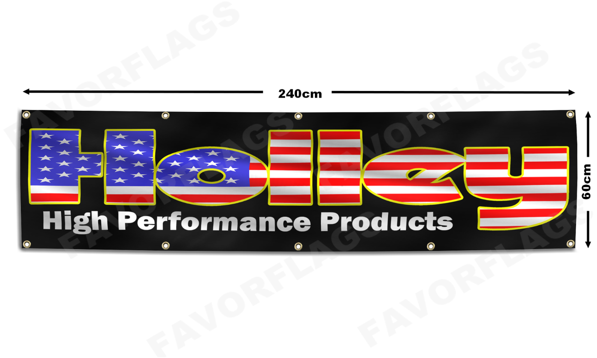 Stendardo Holley 2x8 Ft In Poliestere Multicolore Per Officina E Manifestazioni Auto