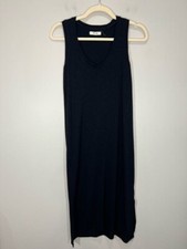 Madewell Cotton Cover-Up Tank Dress Black Size XS Midi