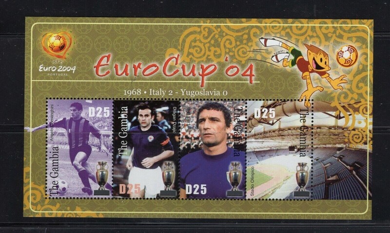 GAMBIA 2004 #2828-2829 MNH S/S & SHEET of 4/EUROPEAN SOCCER CHAMPIONSHIPS