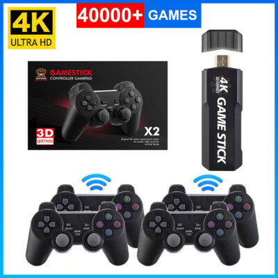 Retro Videospielkonsole 128G 40000 Spiele 4K HD Game Stick+4X Controller Gamepad