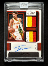 Trae Young 💥 DUAL JERSEY ON-CARD AUTOGRAPH RED /25! 2022-23 Panini One and One