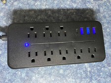 Power Strip With USB Ports 8 Plugs 1 USB-C and 3 USB A-Ports New with Box