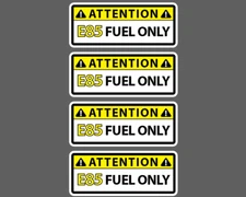 Attention E85 Fuel Only ! Sticker Decal Vinyl Ethanol Gas Label Pump Warning