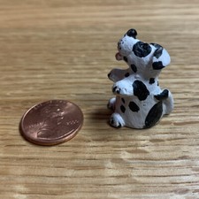 VTG Artisan Dollhouse Miniature Spotted Boston Terrier Figure Pet Hand Painted