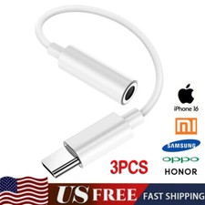 USB-C Type C to 3.5mm AUX Headphone Jack Adapter Lot For iPhone 16/Android Phone