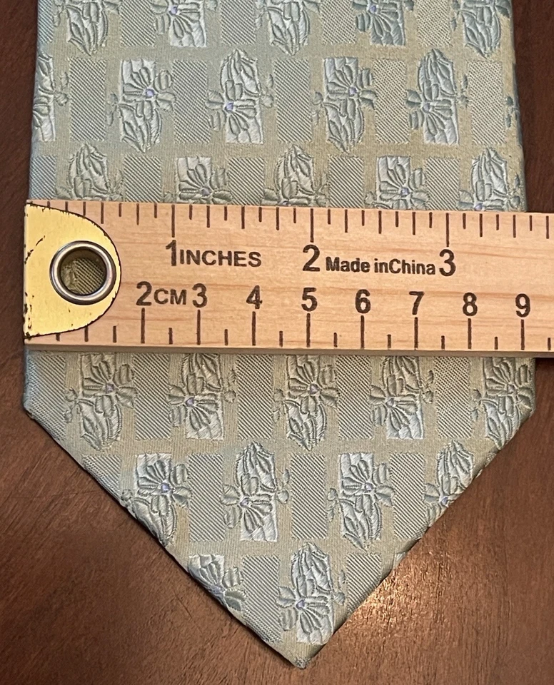 Corbata para hombre Club Room verde 100 % seda hecha en China Foto 4 de 4