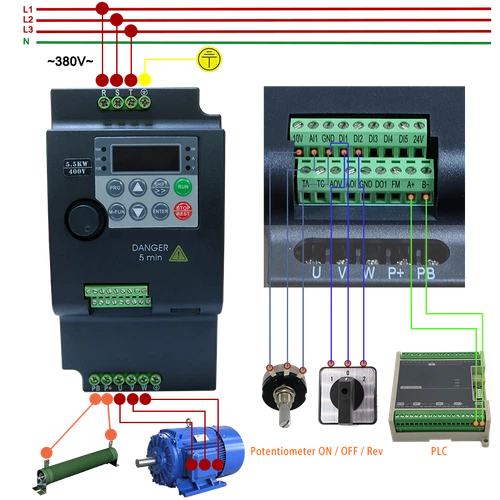 220V 380V 1.5KW 2.2KW 5.5KW VFD Inverter Variable Frequency Drive VSD Converter - Picture 6 of 29
