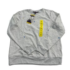 Gloria Vanderbilt embroidered Gray Womens Floral Sweatshirt NEW Small S gorgeous