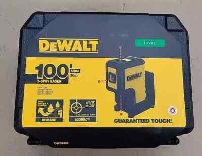 New DEWALT Laser Level, 100' 3 Spot Laser Red DW08302
