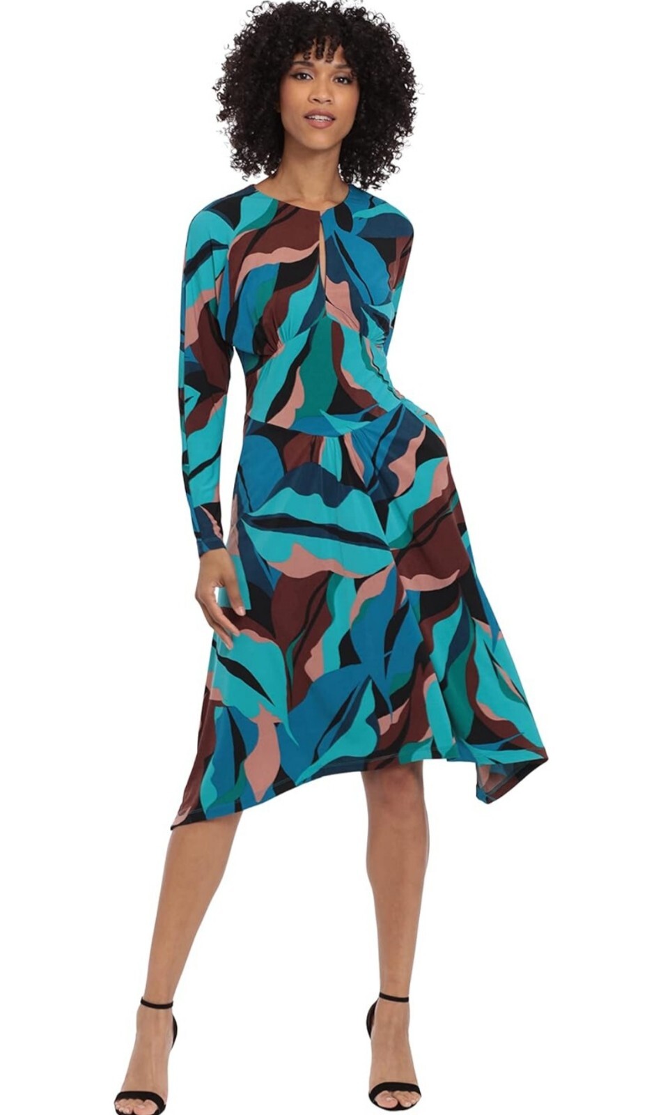 Donna Morgan Women's Diamond Waistband Hanky Hem Dress Size 0