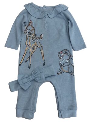 Disney Infant Girls Blue Bambi Thumper Baby Outfit Romper