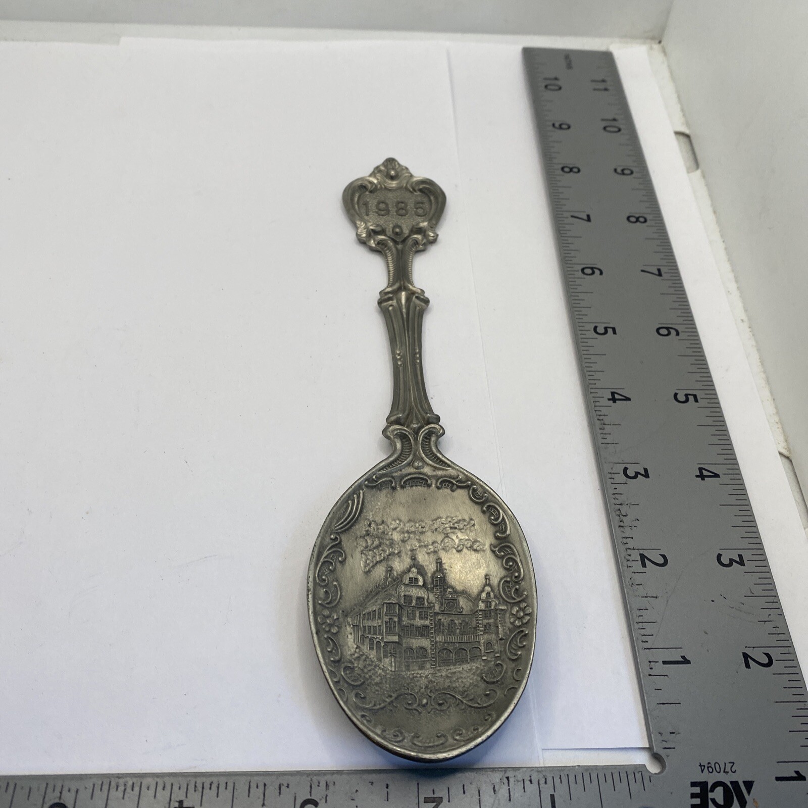 Vintage Germany Embossed  Pewter Frieling Zinn Spoon  1985 4