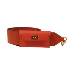 Kelly Pocket Bag Strap Swift Epsom Terre Battue Capucine Red Oran Leather Cross
