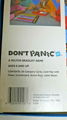 Vintage 1990 Don't Panic Game by Milton Bradley Complete