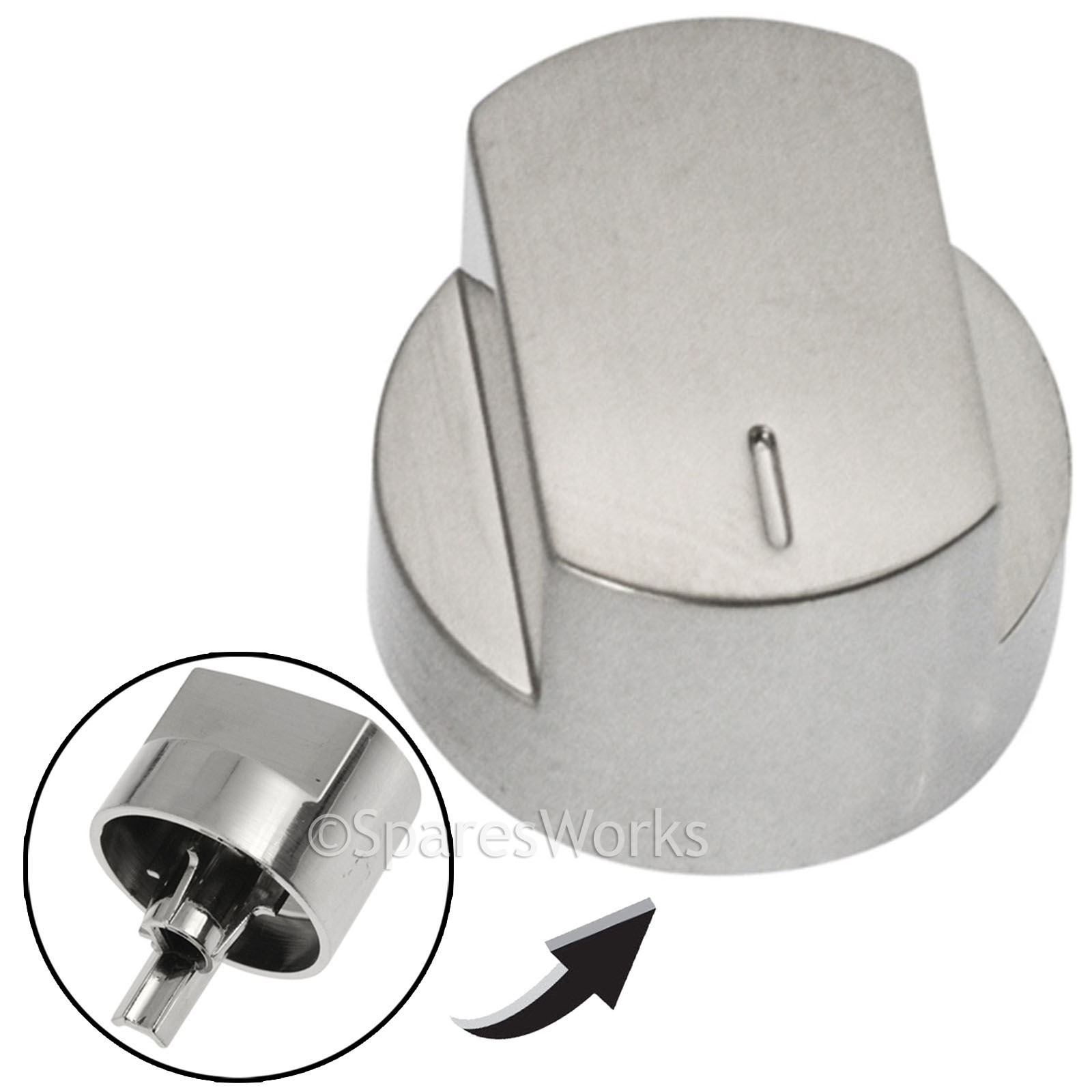 Silver Switch Knob for STOVES Oven Hob Cooker 444445572 444445573 61DFDO 61GDO