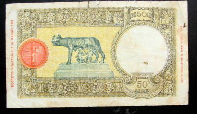 ITALY 1933 BANCA D ITALIA 50 LIRE | eBay