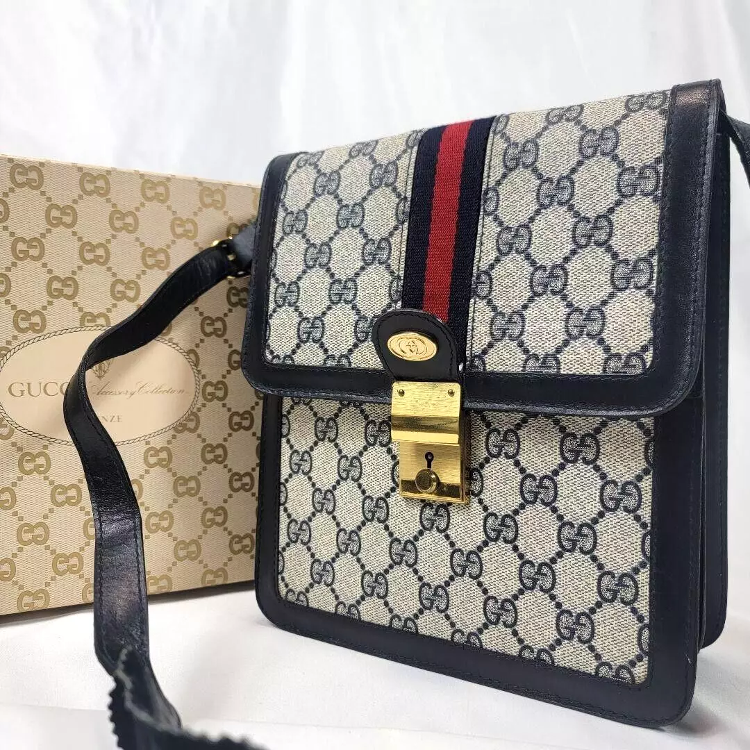 Sac bandoulière GUCCI GG Supreme ligne sherry cuir vintage