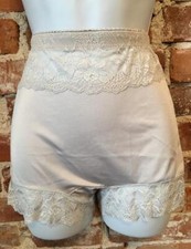 Rhonda Shear Light Grey Pinup Panty Lace Trim Retro Panties New