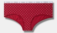 NWT - Torrid Burgundy White Dots Cheeky Panties Sz 00 - RETAIL 14.50
