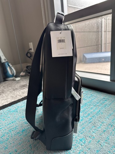Brand New w/ tag Calvin Klein Classic Stylish Backpack, leather+nylon - Picture 2 of 8
