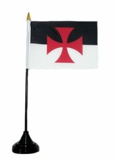 Tischfahne Kreuzritter Templer Kreuz 10 x 15 cm Fahne Flagge
