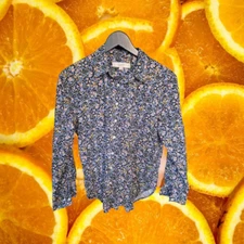 Loft Blouse Floral Long SLeeve Shirt Size Small