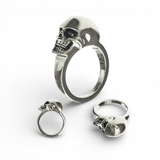 Alexander McQueen Skull Ring Silver Brass Size 21/T Men’s Designer Jewelry