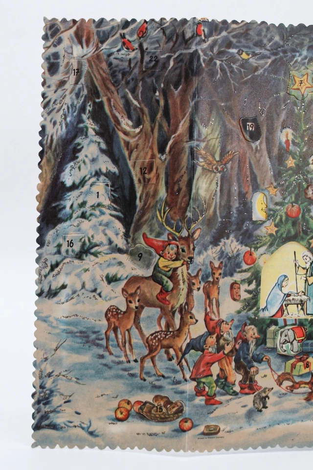 Vintage Paper Print Advent Christmas Calendar Snow White Disney W. Germany - Image 2 of 4