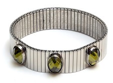 Nomination Bracciali Op-Xte Xl Piatti In Acciaio E 3 Pietre Verde