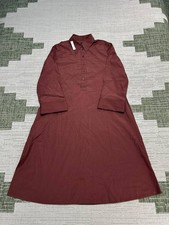 Madewell Shirt Dress Womens Xs Brown Cotton Blouson New *