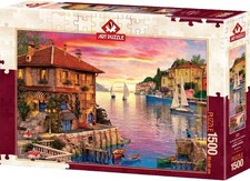 NEW Art Puzzle 1500 Pieces Jigsaw Puzzle 15 Ages The Mediterranean Harbour